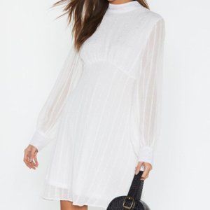 NWT Nasty Gal Textured Stripe Swing Dress